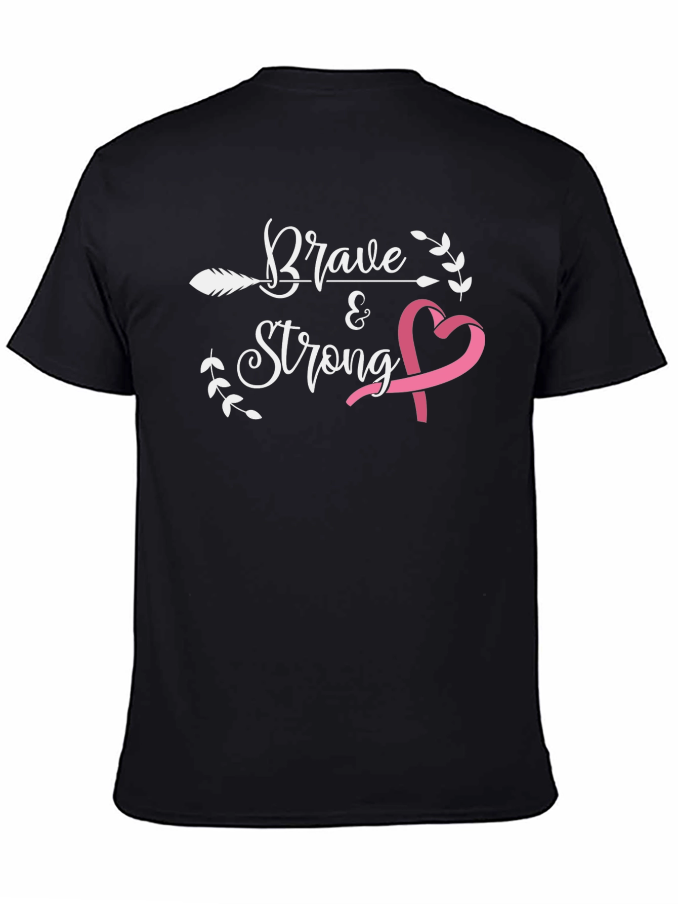 Brave & Strong Ribbon Graphic Tee - Black