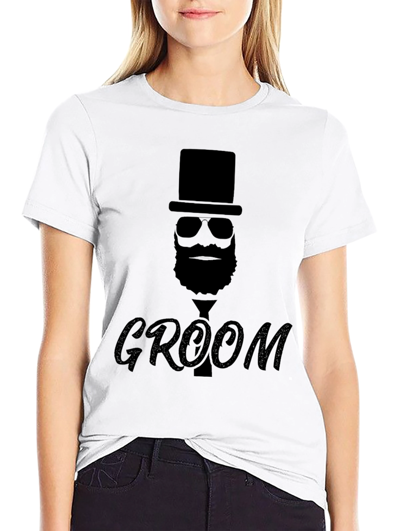 Groom Top Hat Bearded Man T-Shirt