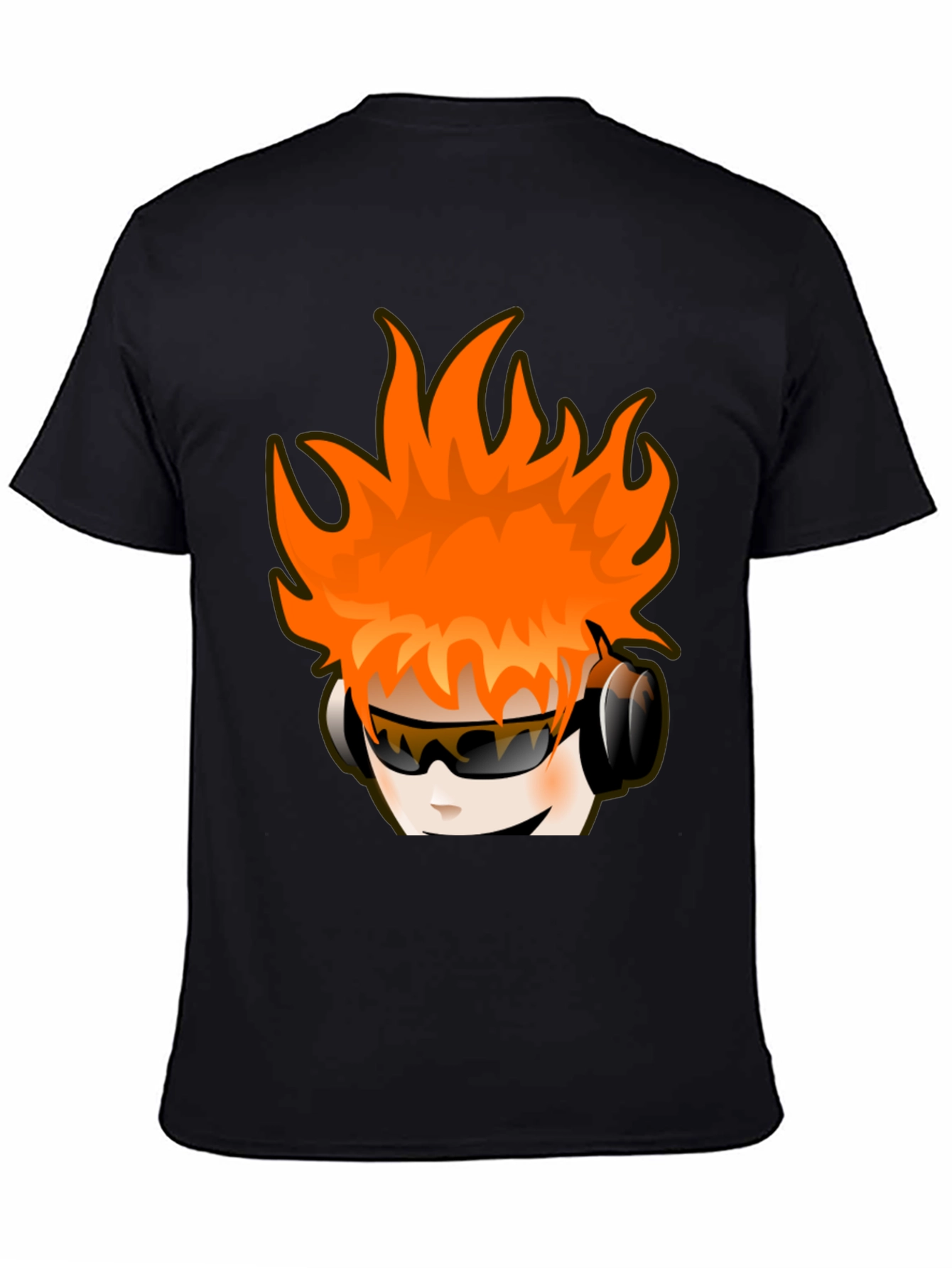 Fun Cartoon Head Black Graphic Tee