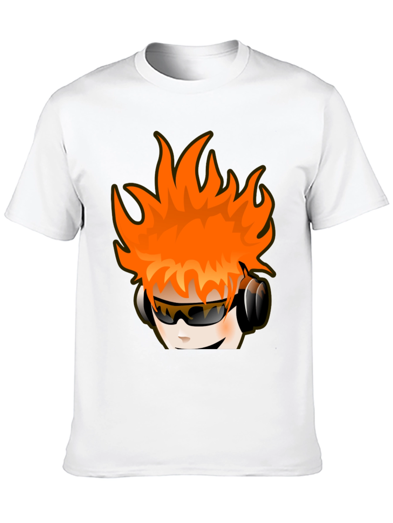 Fun Cartoon Head Black Graphic Tee