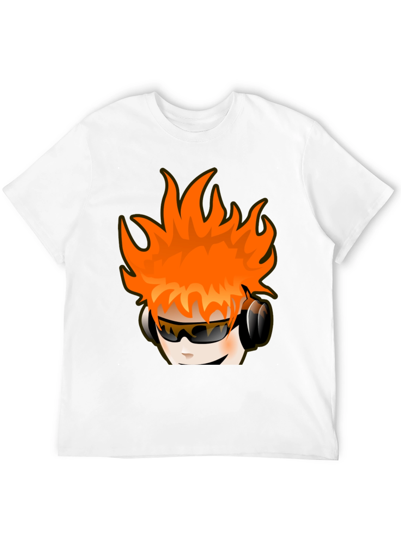 Fun Cartoon Head Black Graphic Tee