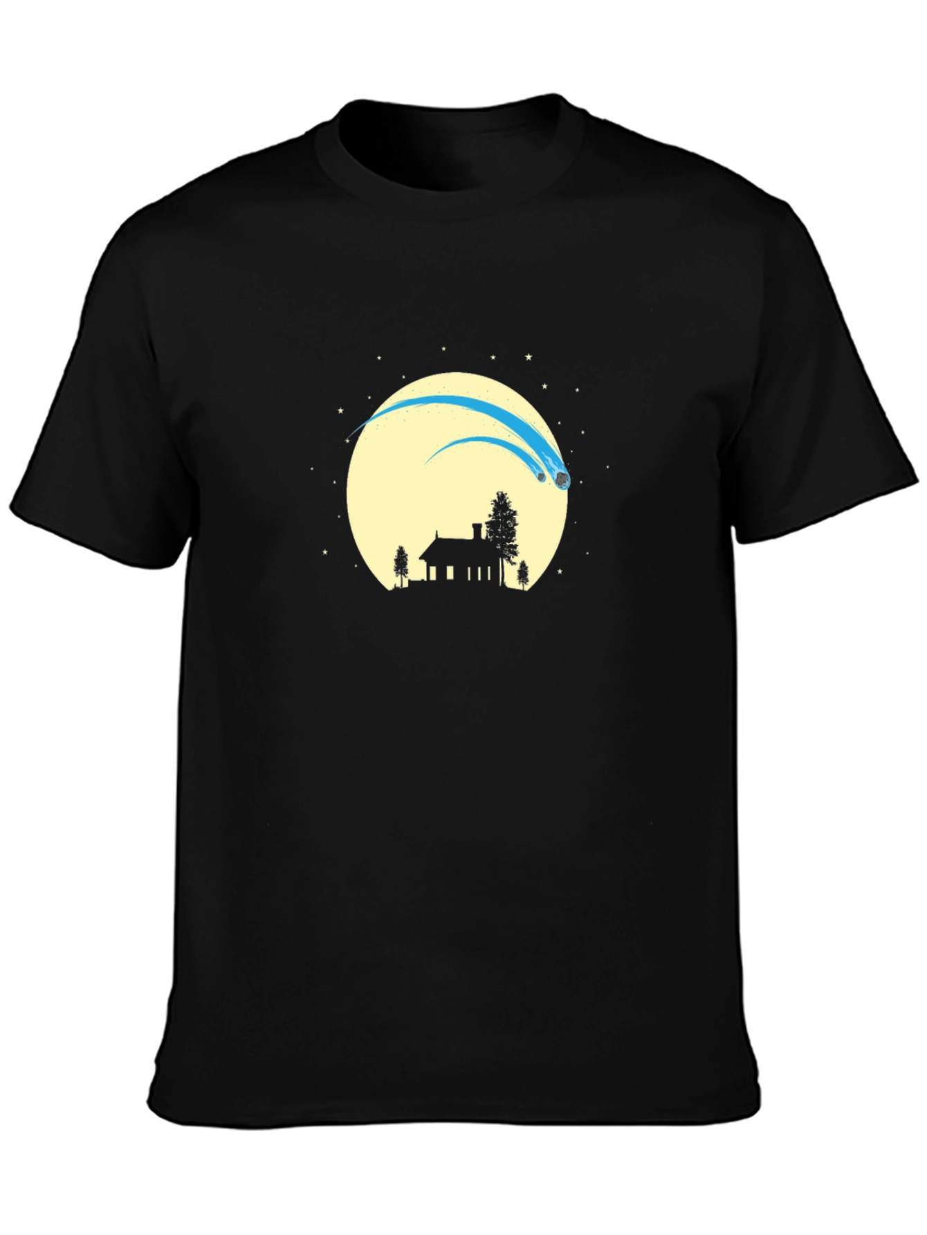 Silhouette Comet Moon Black T-Shirt