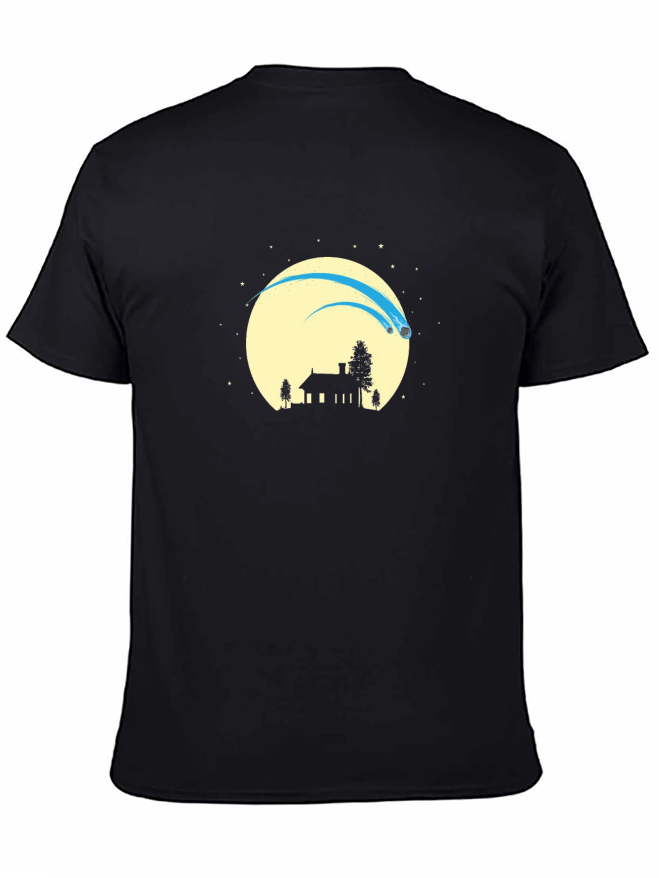 Silhouette Comet Moon Black T-Shirt