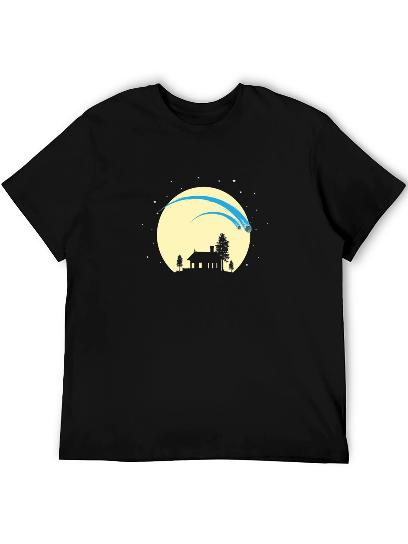Silhouette Comet Moon Black T-Shirt