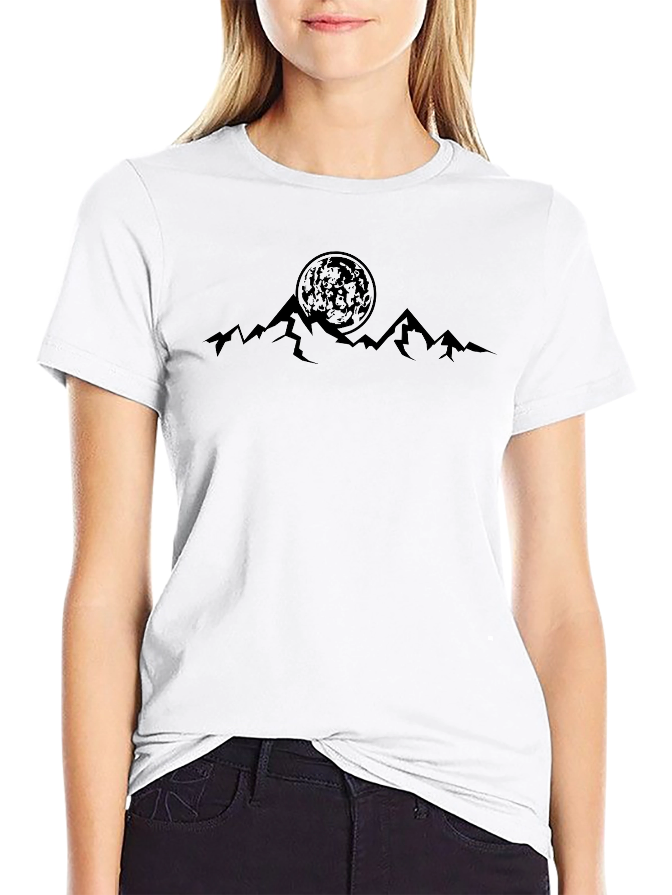 Mountain Moon Graphic Tee - Black