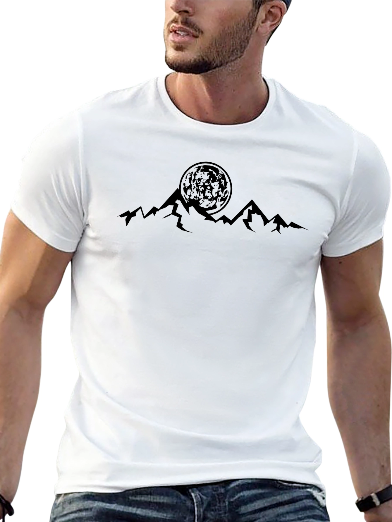 Mountain Moon Graphic Tee - Black