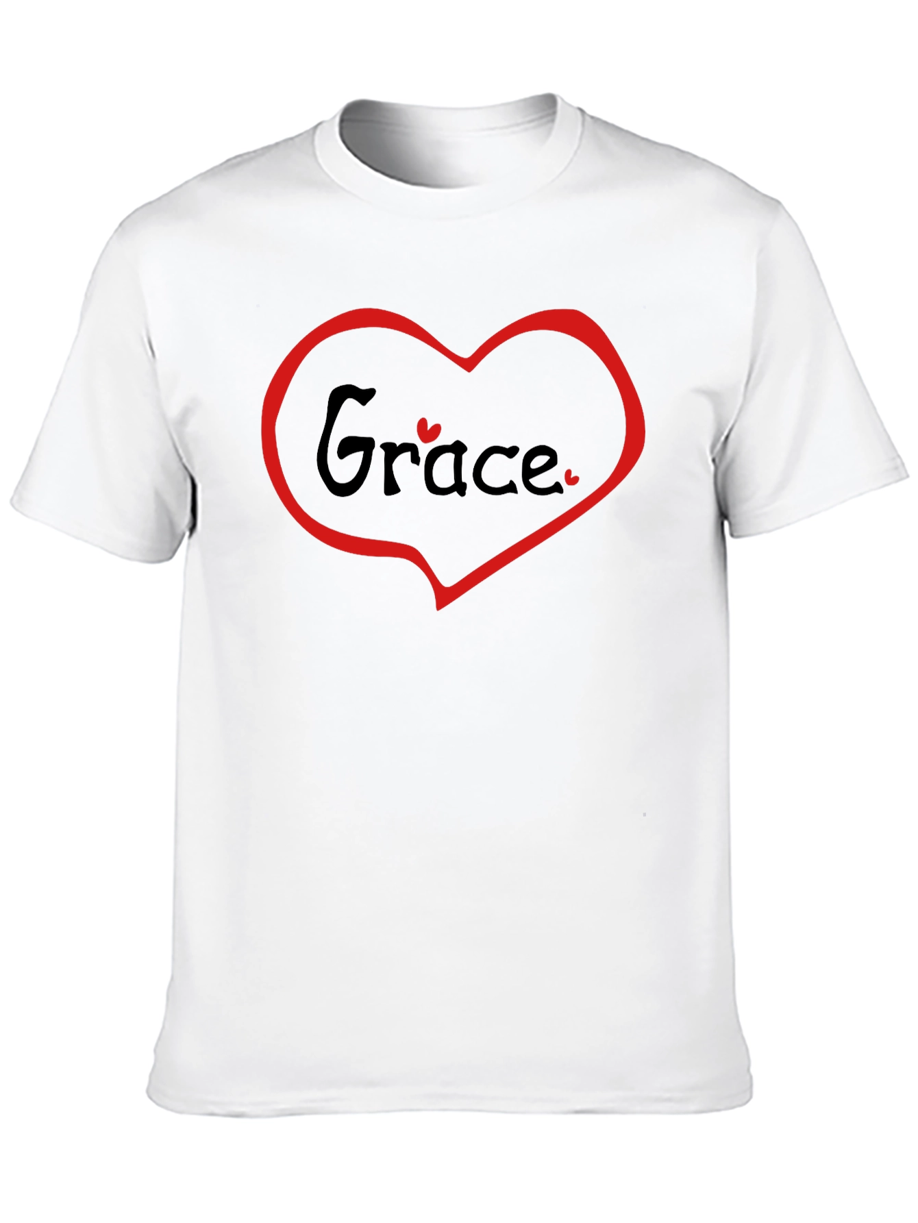 Grace Heart Graphic Tee - Black Cotton Blend