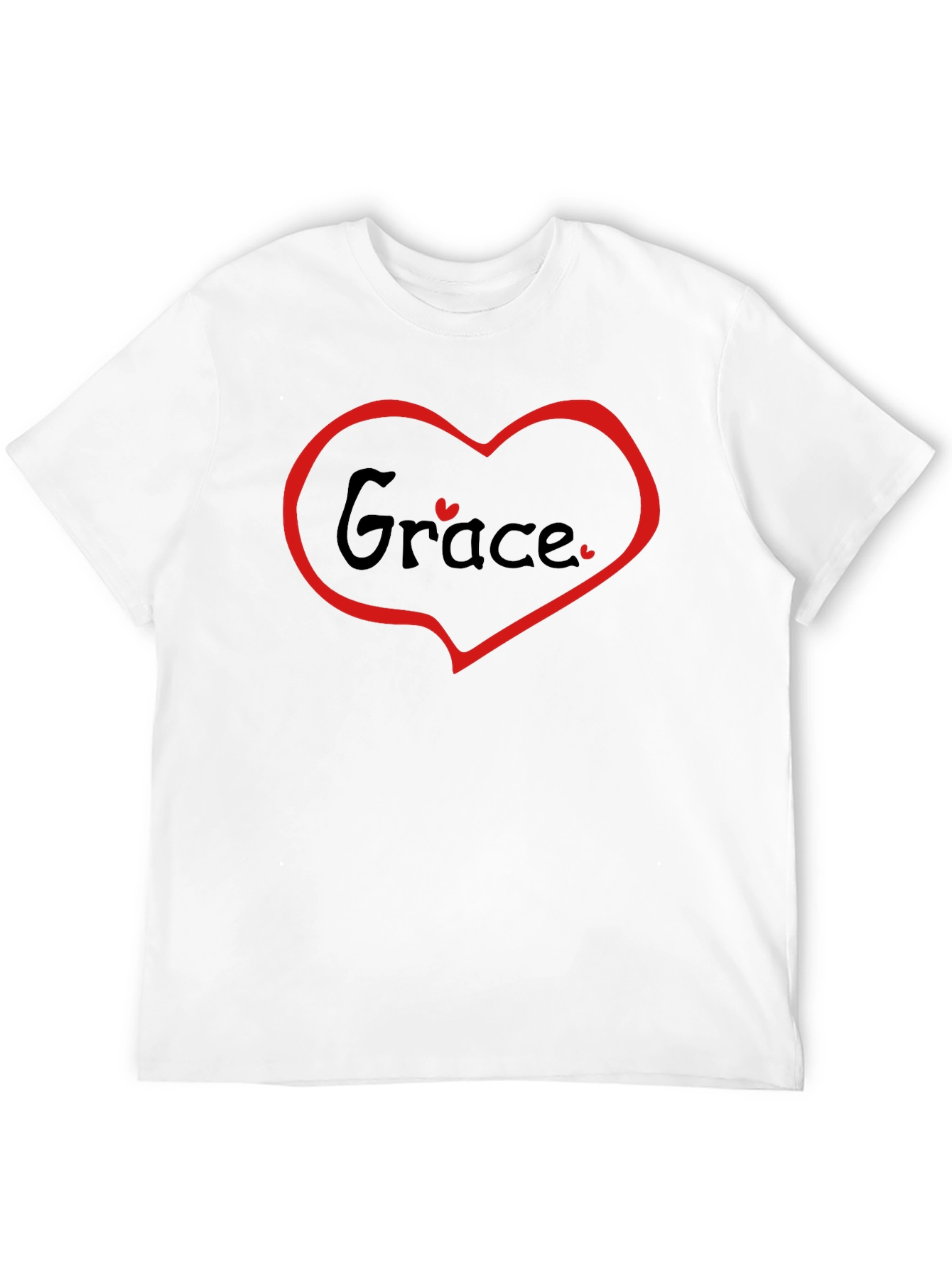 Grace Heart Graphic Tee - Black Cotton Blend