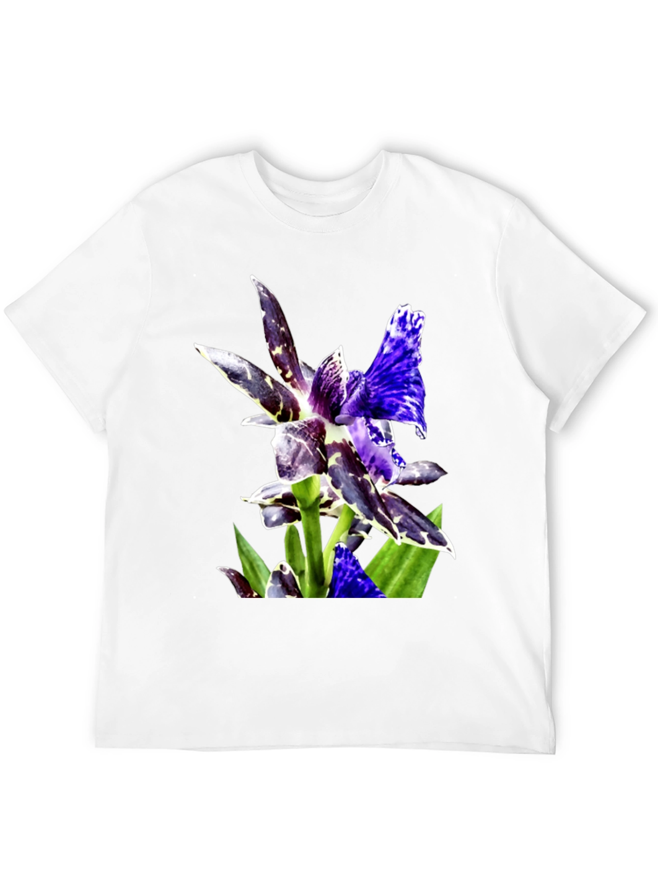 Botanical Orchid Graphic Tee - Black