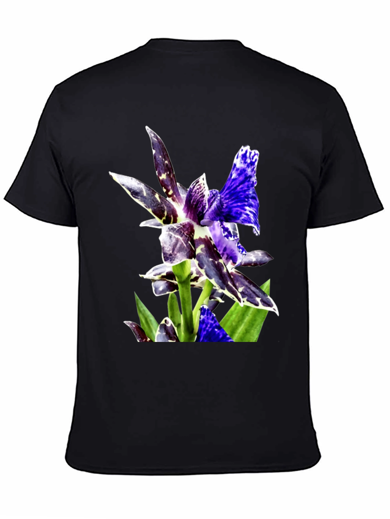 Botanical Orchid Graphic Tee - Black