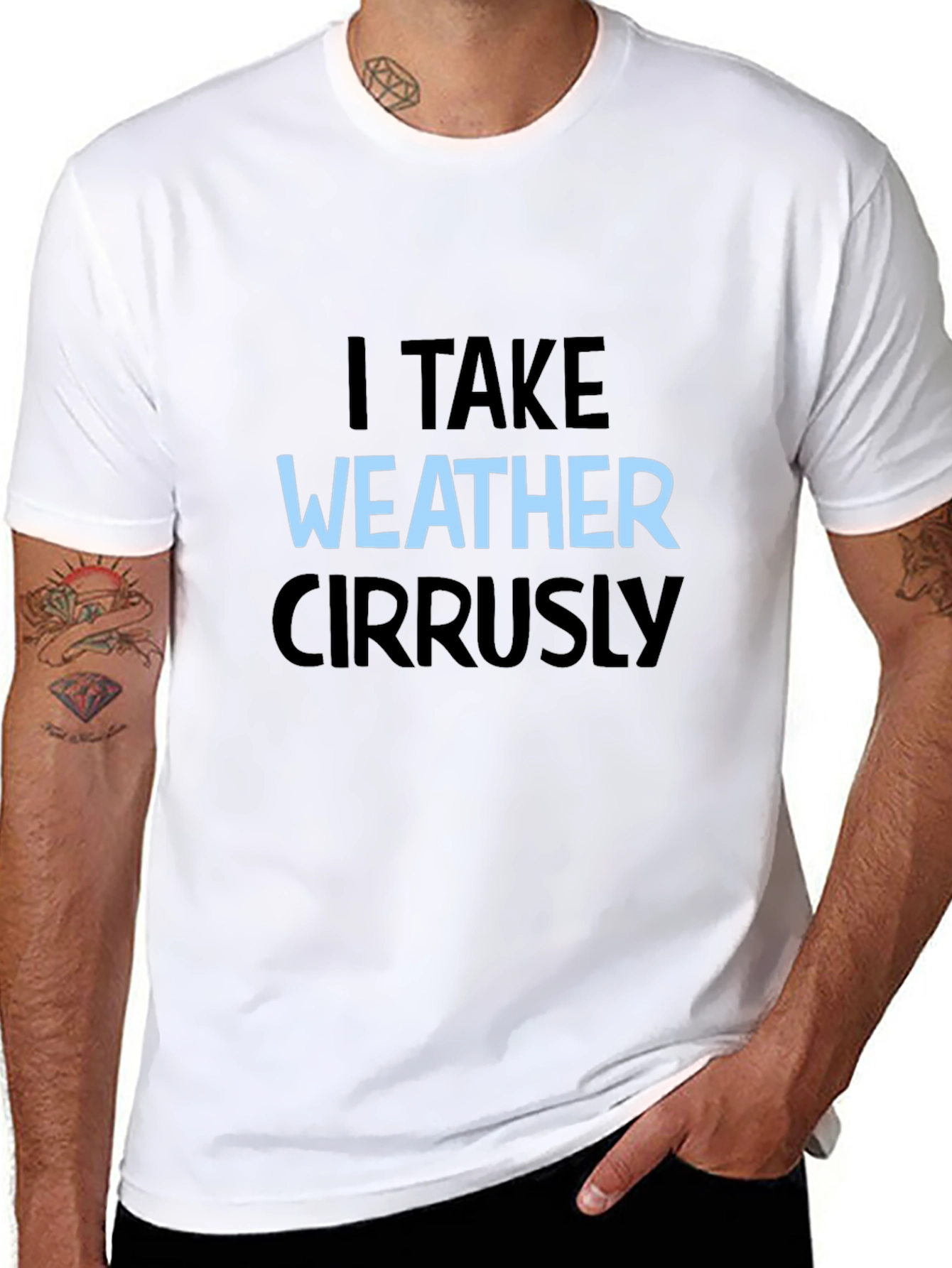 I Take Weather Cirrusly Black T-Shirt