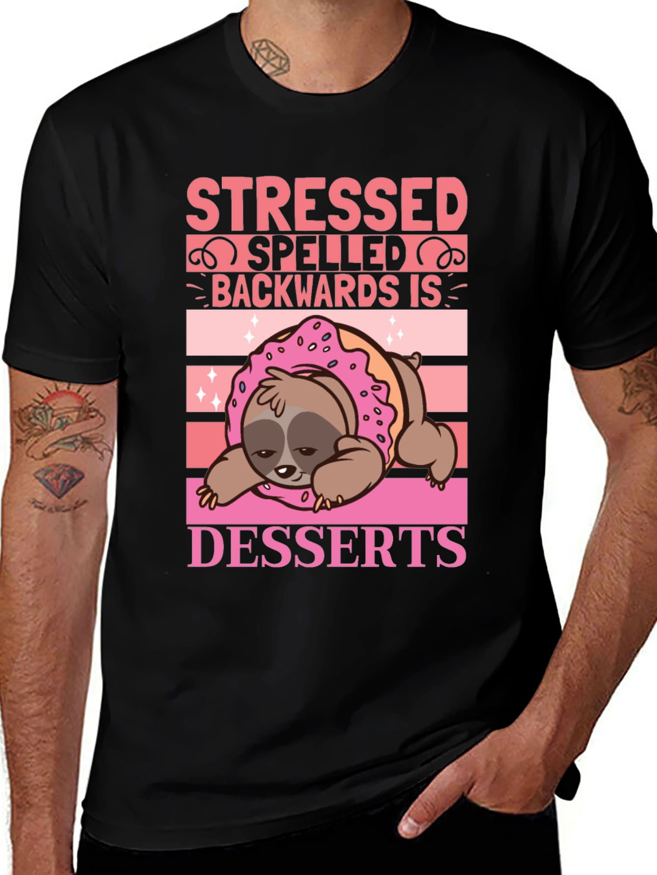 Stressed Spelled Backwards is Desserts Sloth T-Shirt