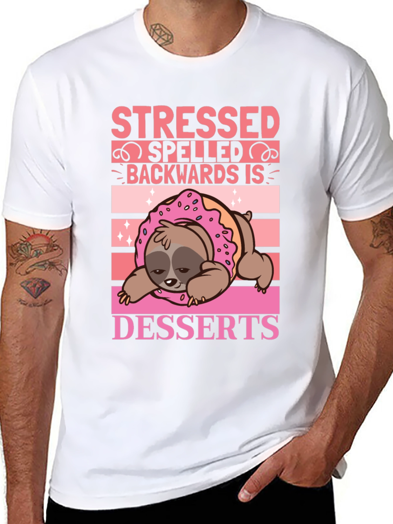 Stressed Spelled Backwards is Desserts Sloth T-Shirt