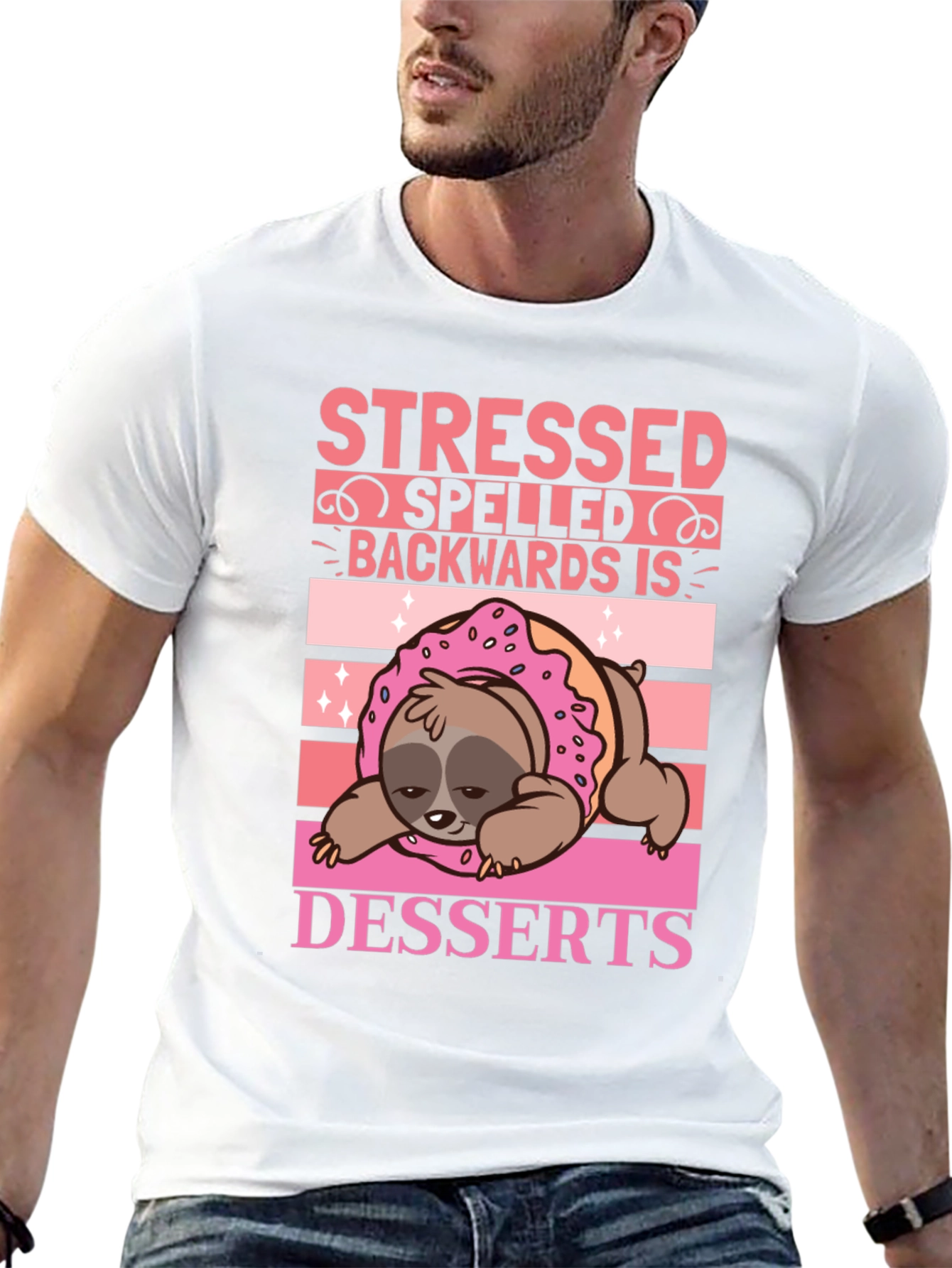 Stressed Spelled Backwards is Desserts Sloth T-Shirt