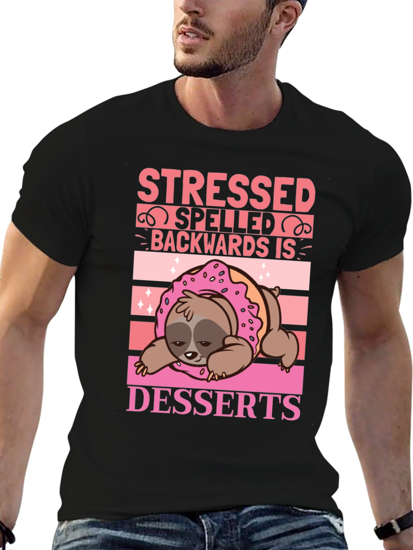 Stressed Spelled Backwards is Desserts Sloth T-Shirt