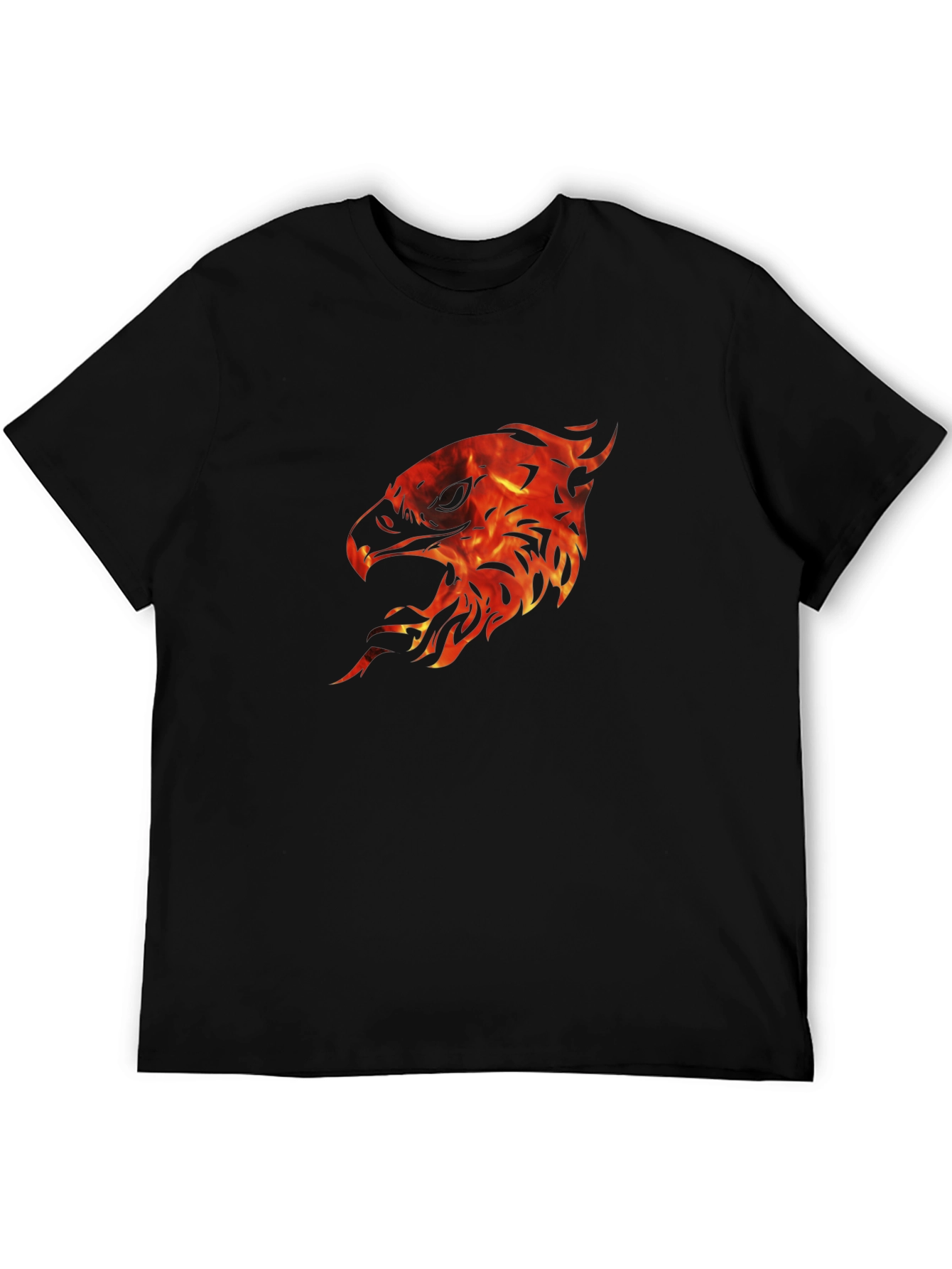 Fiery Eagle Graphic Tee - Mens Black T-Shirt