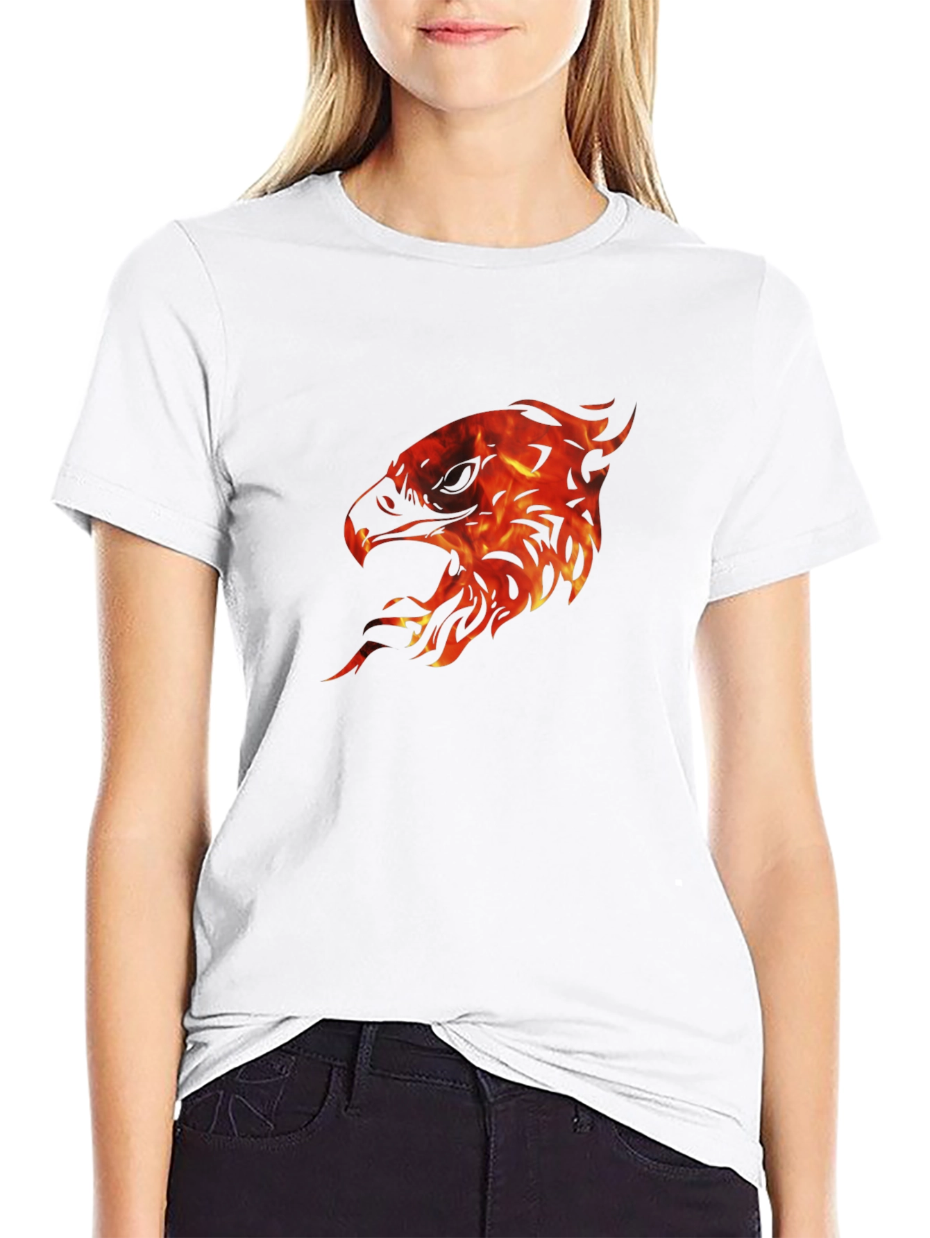 Fiery Eagle Graphic Tee - Mens Black T-Shirt
