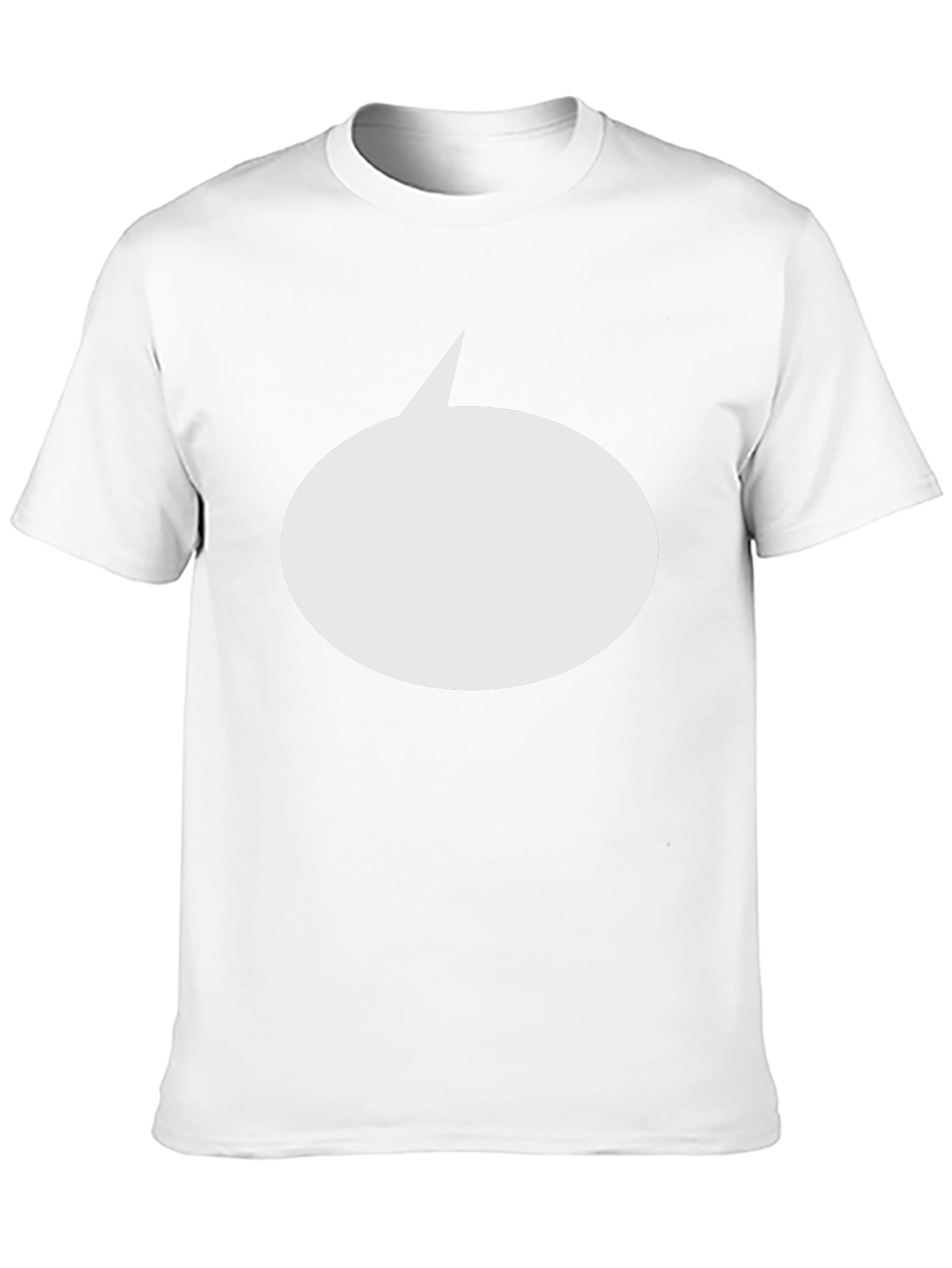 Mens Black T-Shirt with Blank Speech Bubble Design