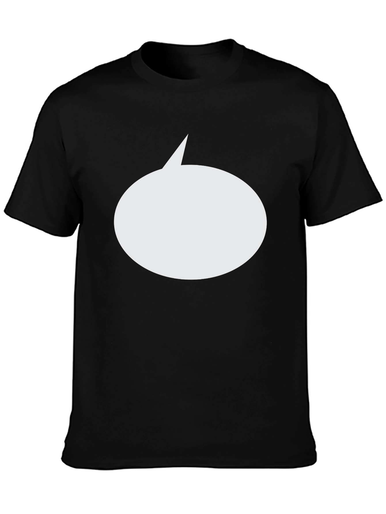 Mens Black T-Shirt with Blank Speech Bubble Design