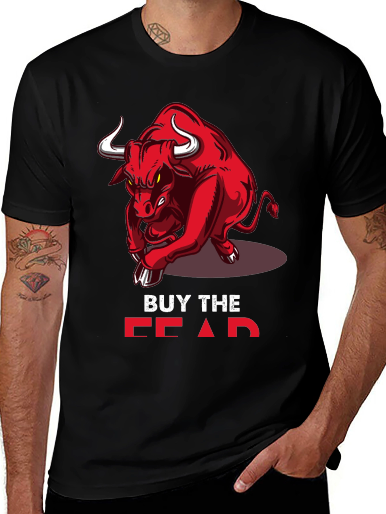 Buy the Fear Red Bull Black T-Shirt