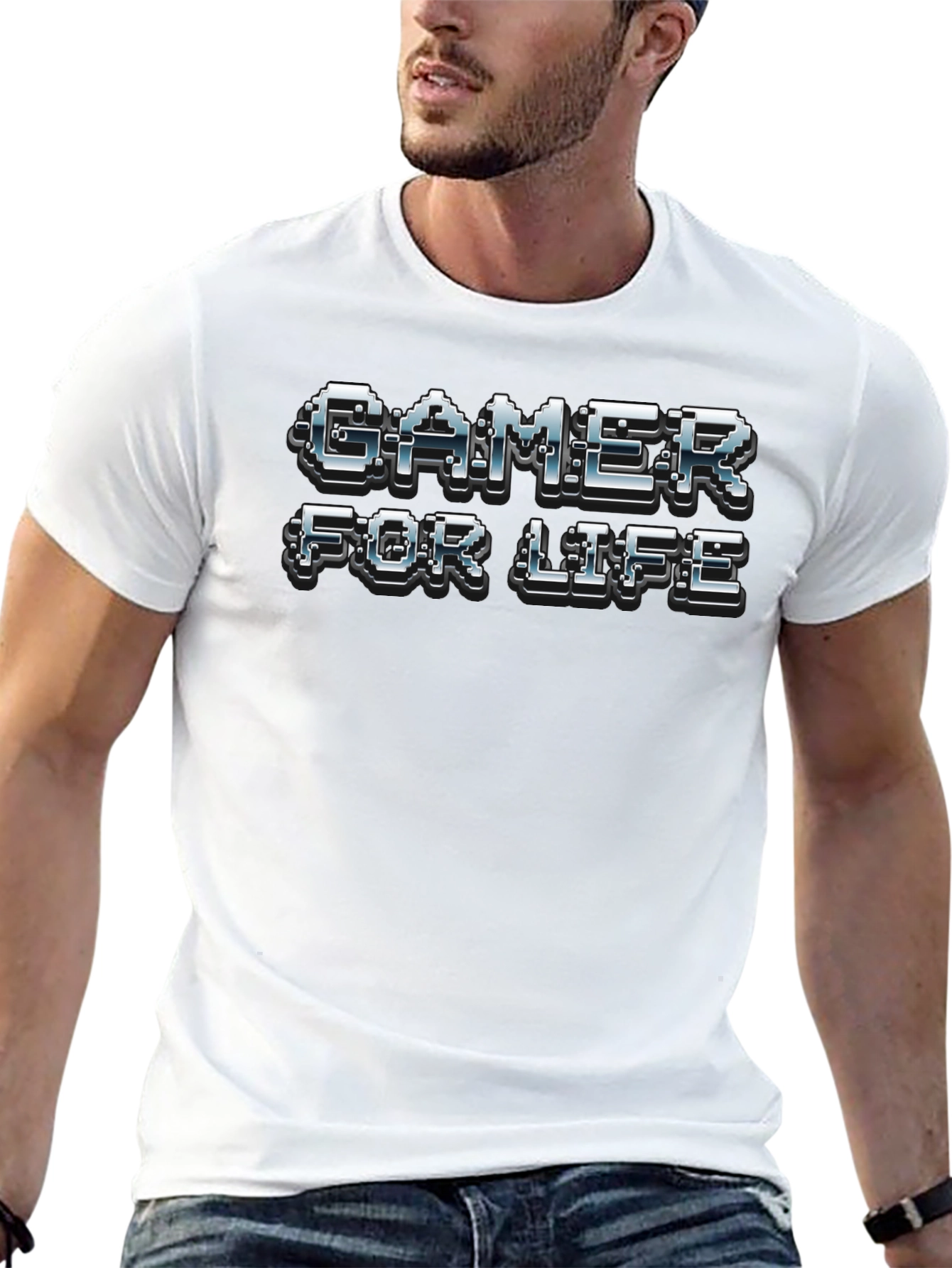 Gamer For Life Black Cotton T-Shirt