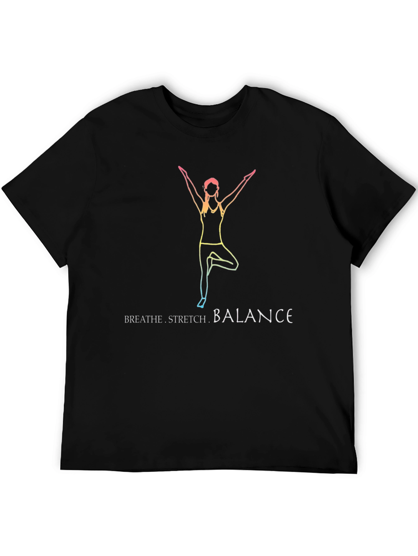 Yoga Pose Graphic T-Shirt - Breathe Stretch Balance