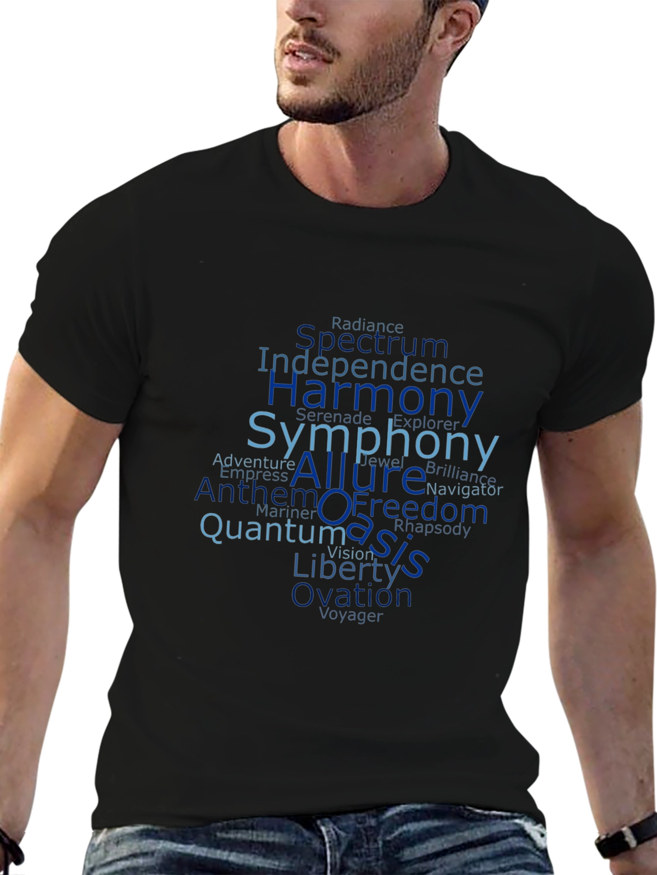 Word Cloud Cruise Ship Names Graphic T-Shirt