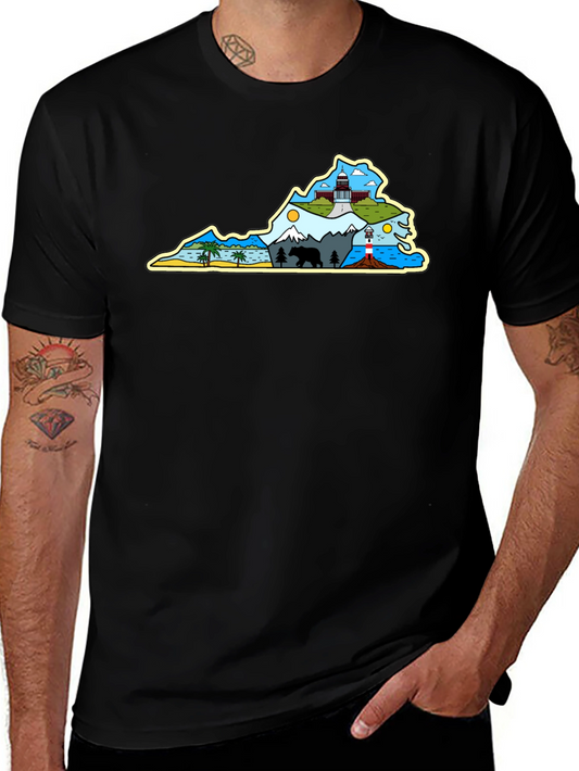 Virginia State Pride Graphic T-Shirt - Black