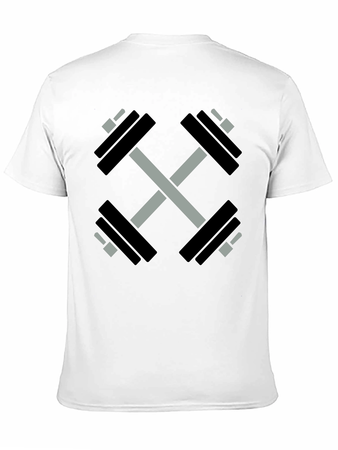 Crossed Dumbbell Graphic Tee - Black Gym Shirt