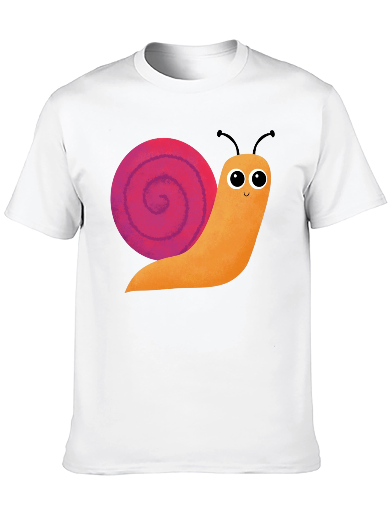 Cute Snail Graphic Tee - Black Cotton T-Shirt