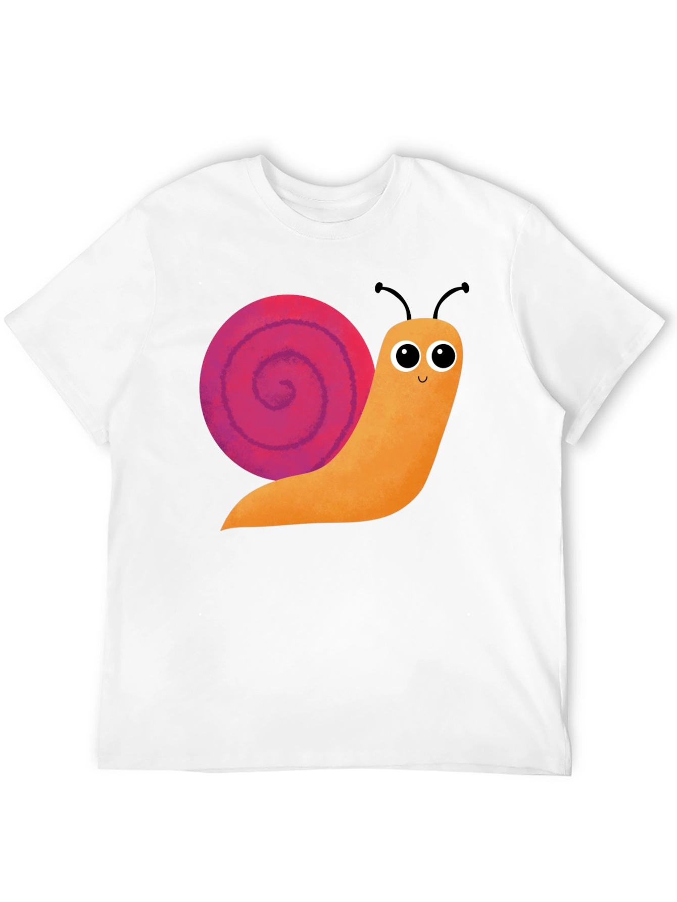 Cute Snail Graphic Tee - Black Cotton T-Shirt