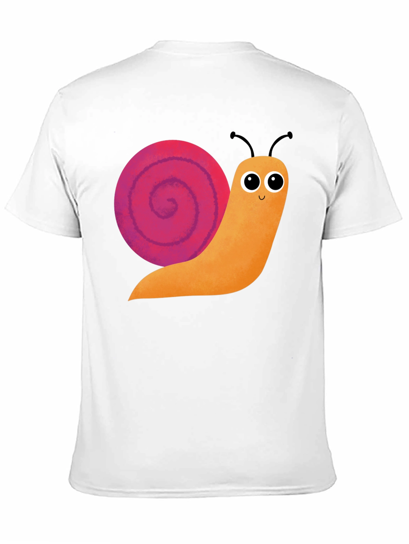 Cute Snail Graphic Tee - Black Cotton T-Shirt