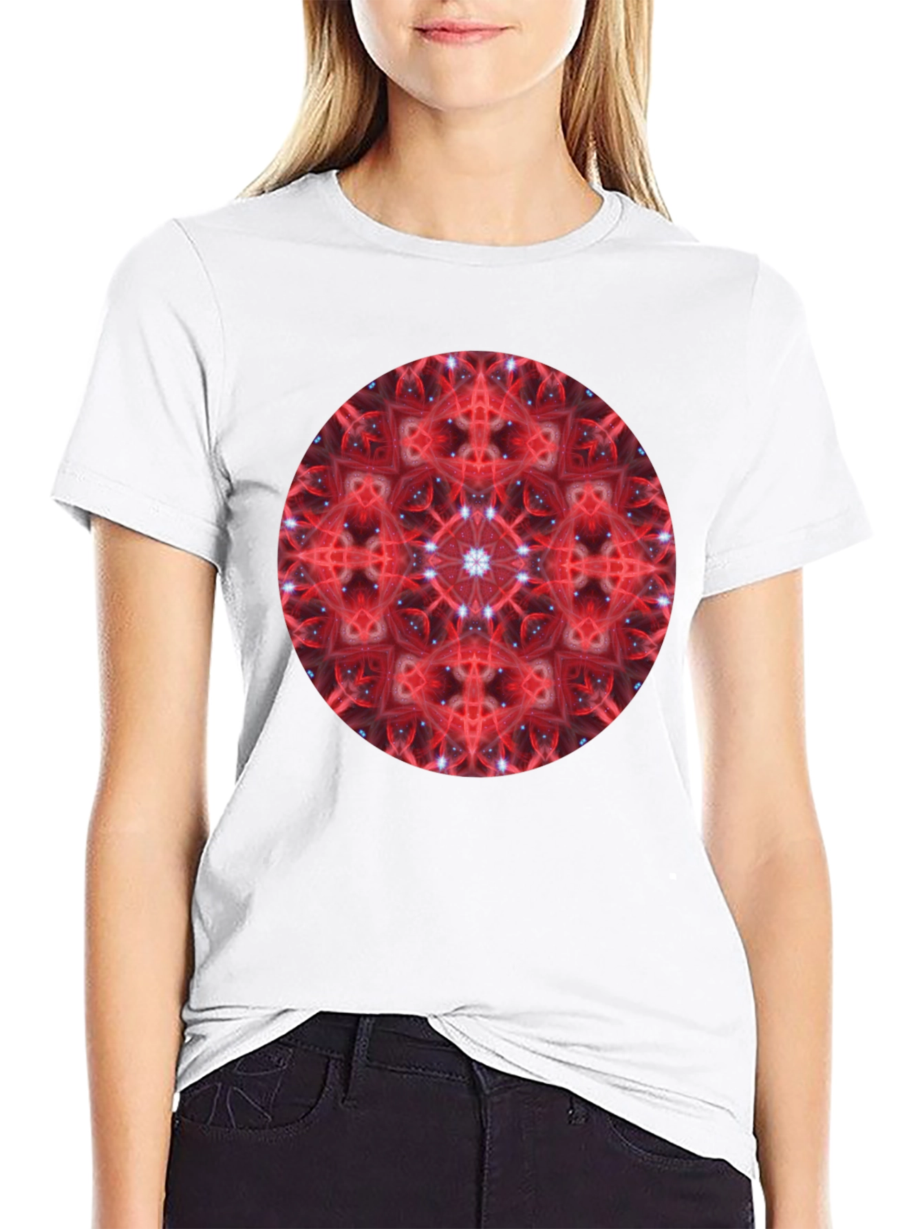 Red Mandala Graphic Print T-Shirt