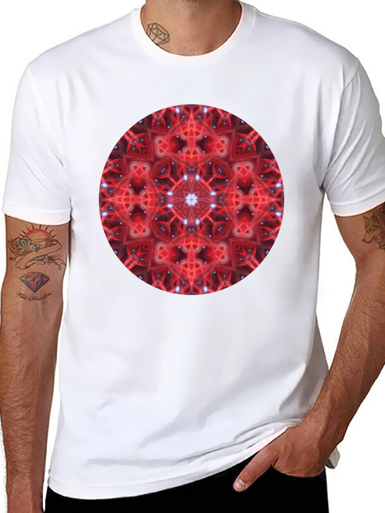 Red Mandala Graphic Print T-Shirt