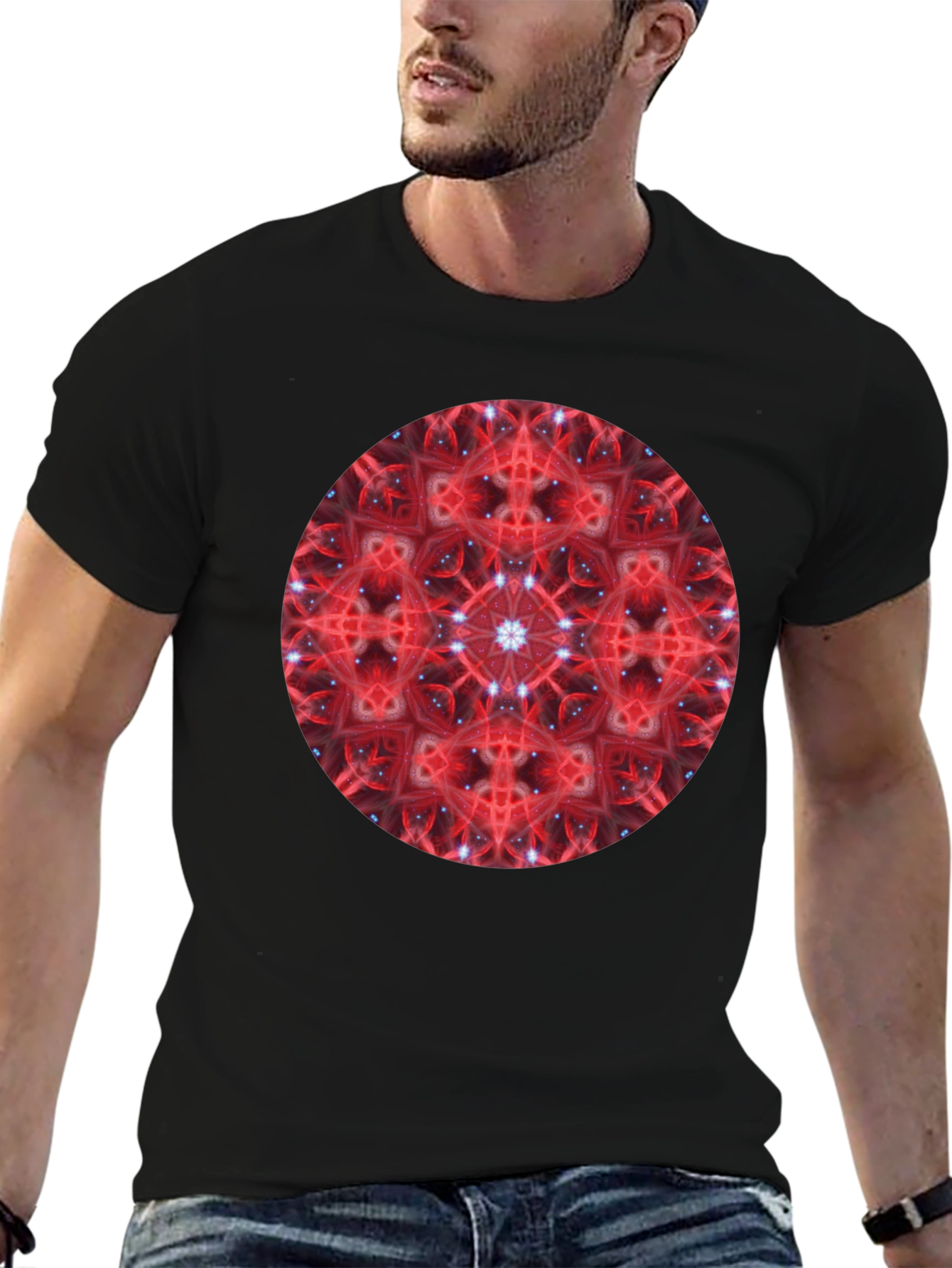 Red Mandala Graphic Print T-Shirt