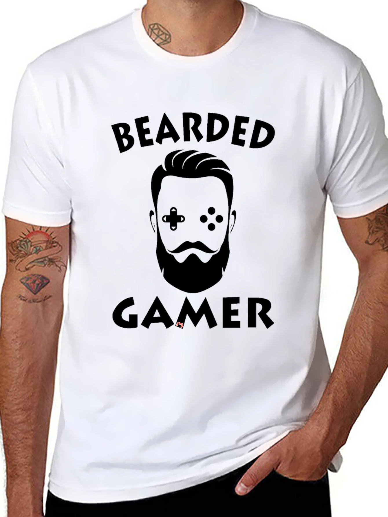 Bearded Gamer Black T-Shirt