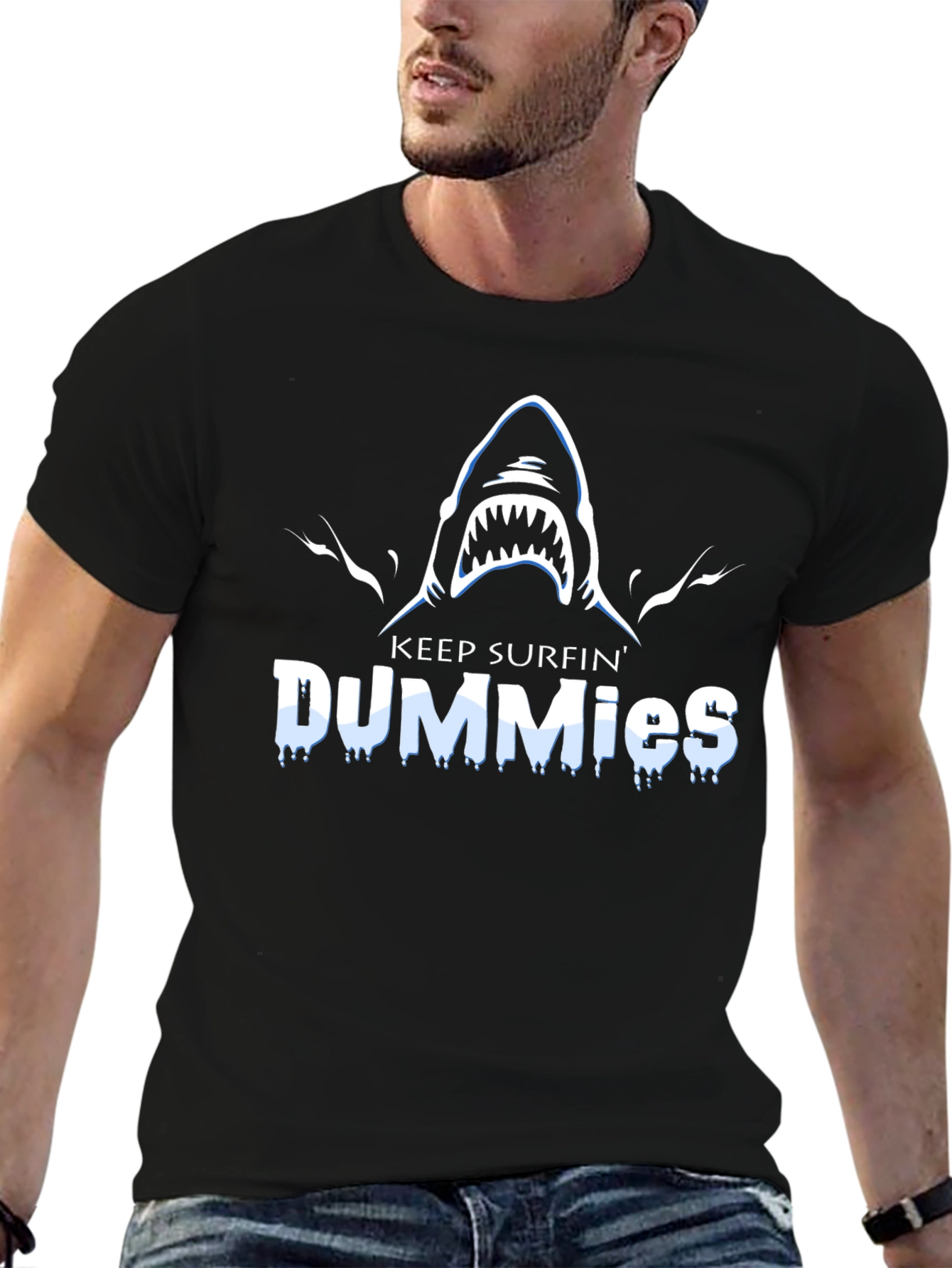 Keep Surfin Dummies Shark Graphic T-Shirt