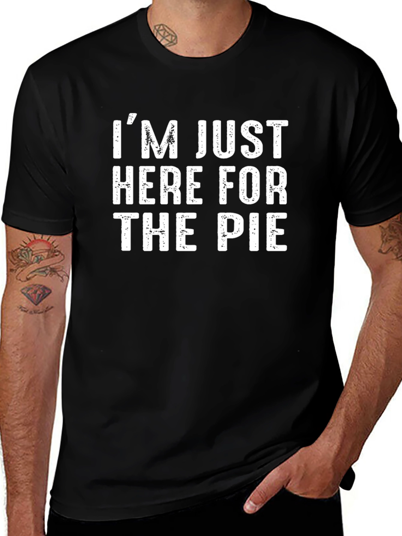 Im Just Here for the Pie Black T-Shirt
