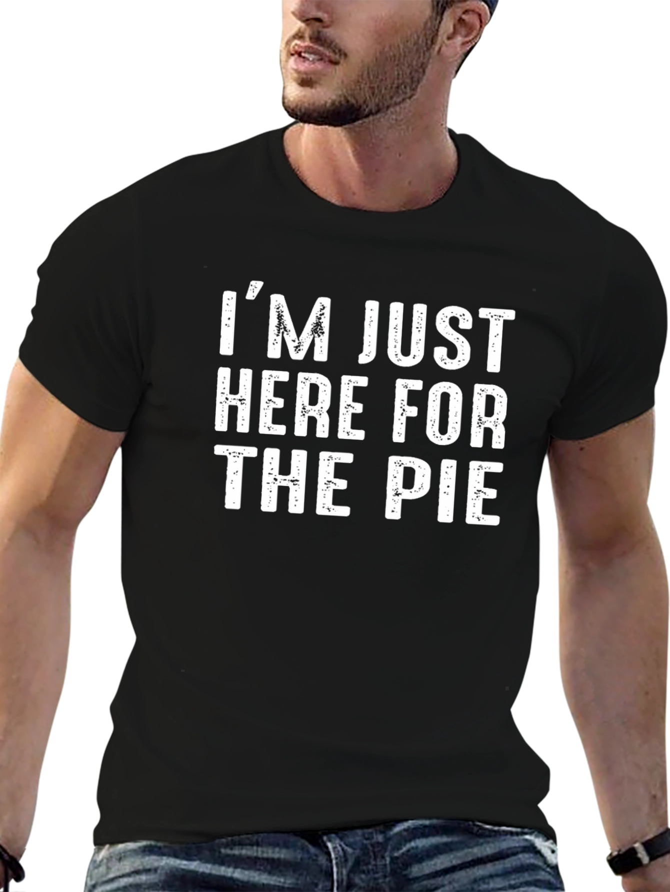 Im Just Here for the Pie Black T-Shirt