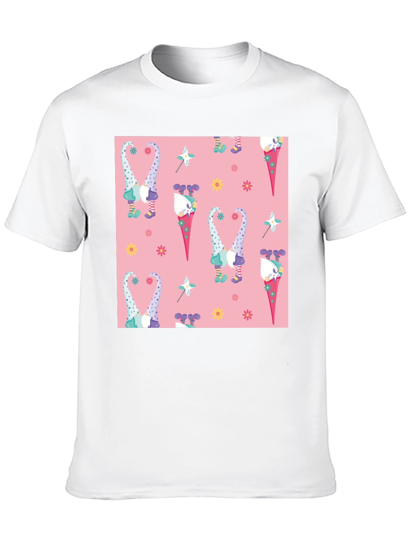 Novelty Gnome Pattern T-Shirt