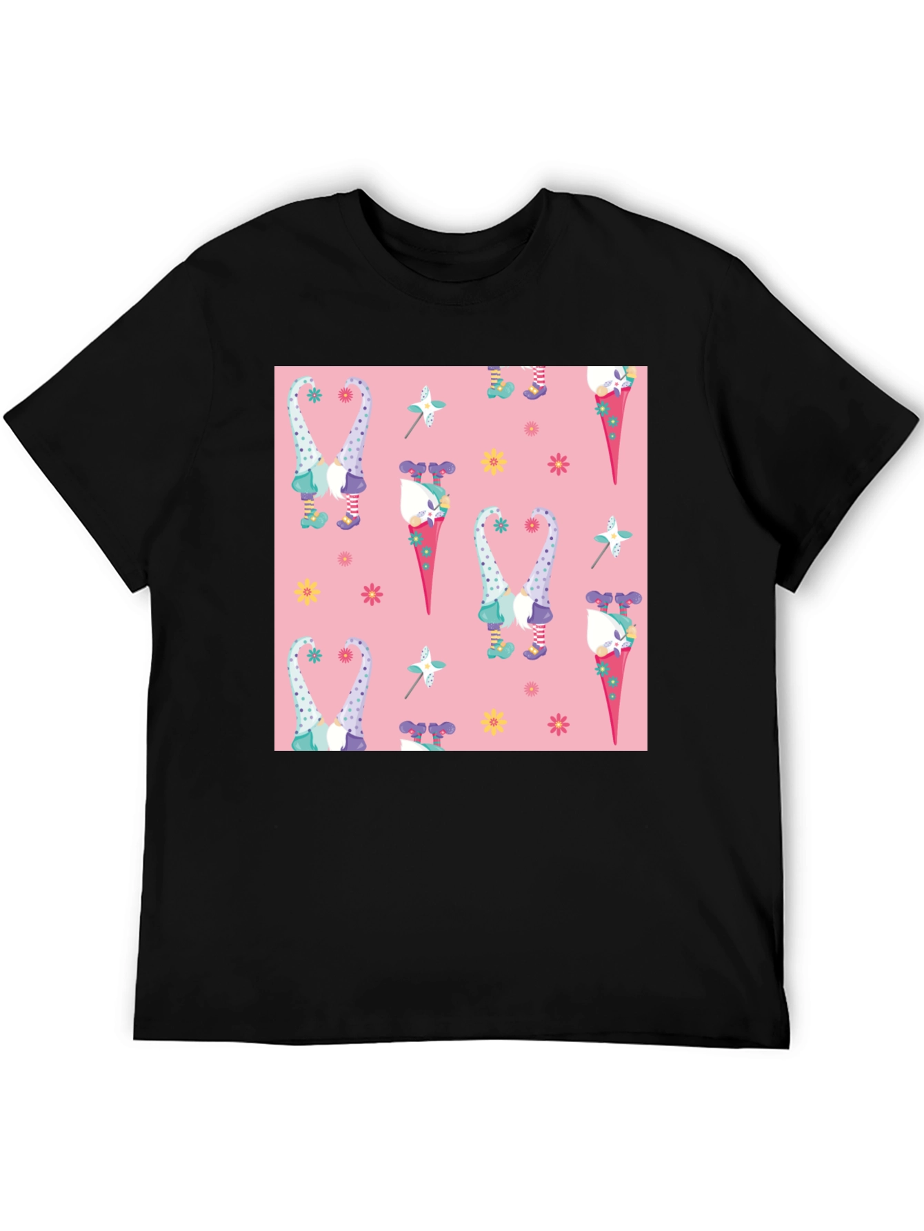 Novelty Gnome Pattern T-Shirt