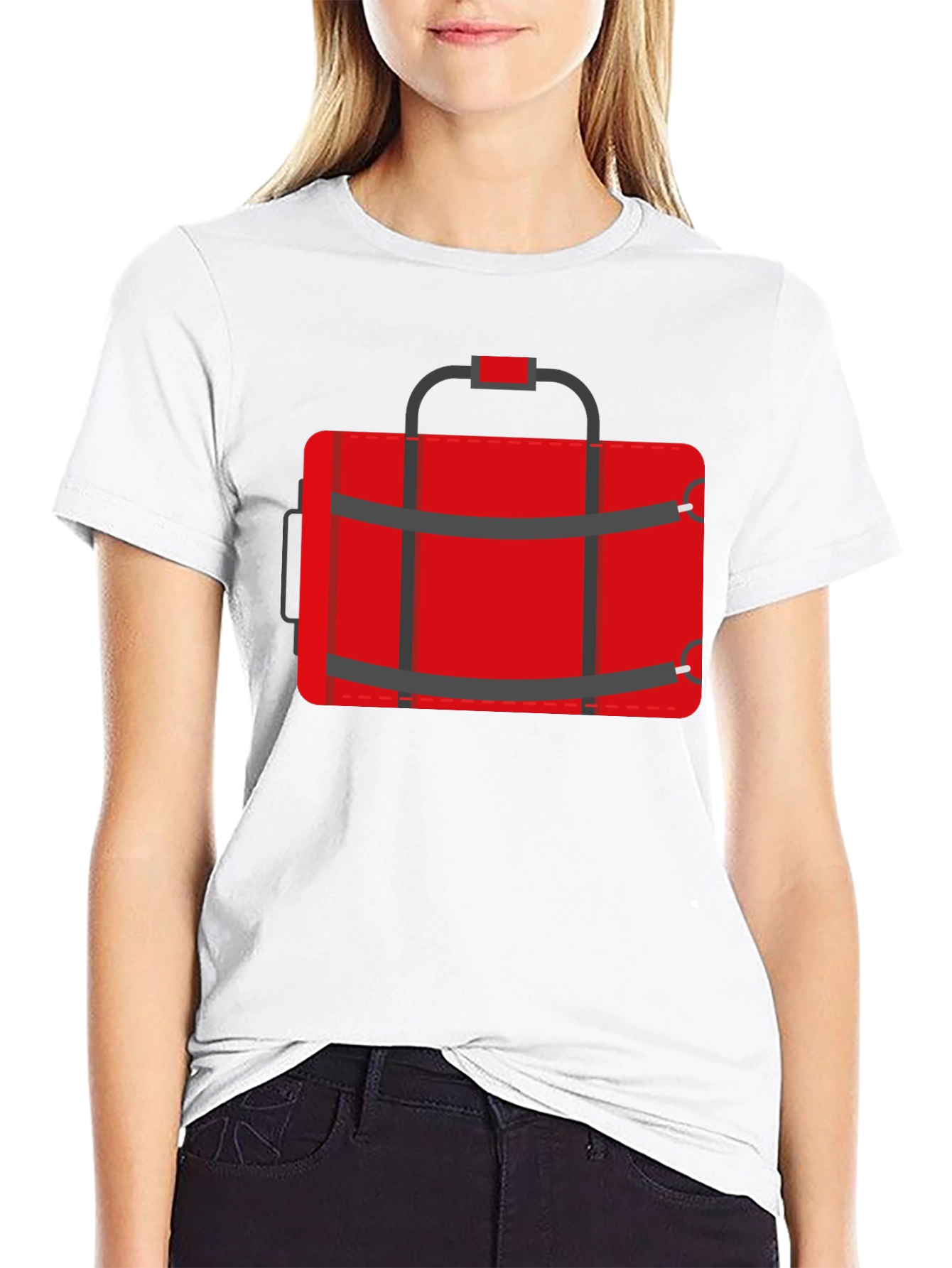 Red Duffle Bag Graphic T-Shirt - Casual Style