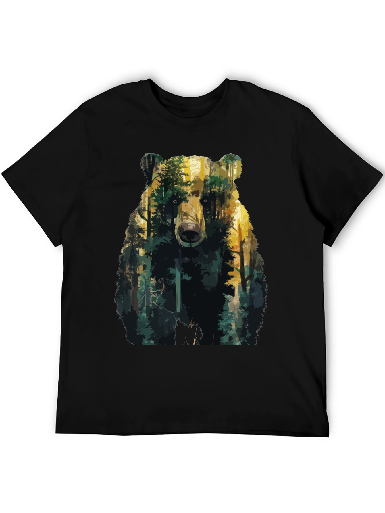Bear Forest Graphic T-Shirt - Nature Inspired Tee