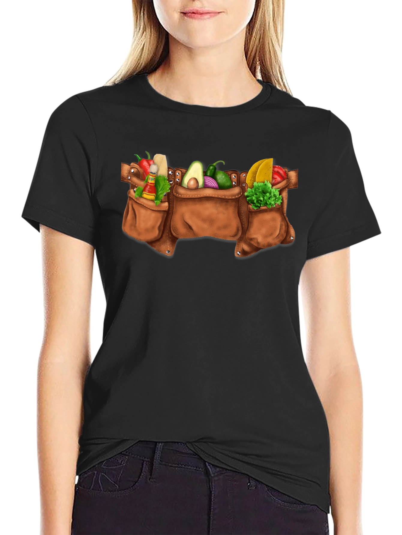 Taco Tool Belt Graphic Tee - Black Cotton T-Shirt