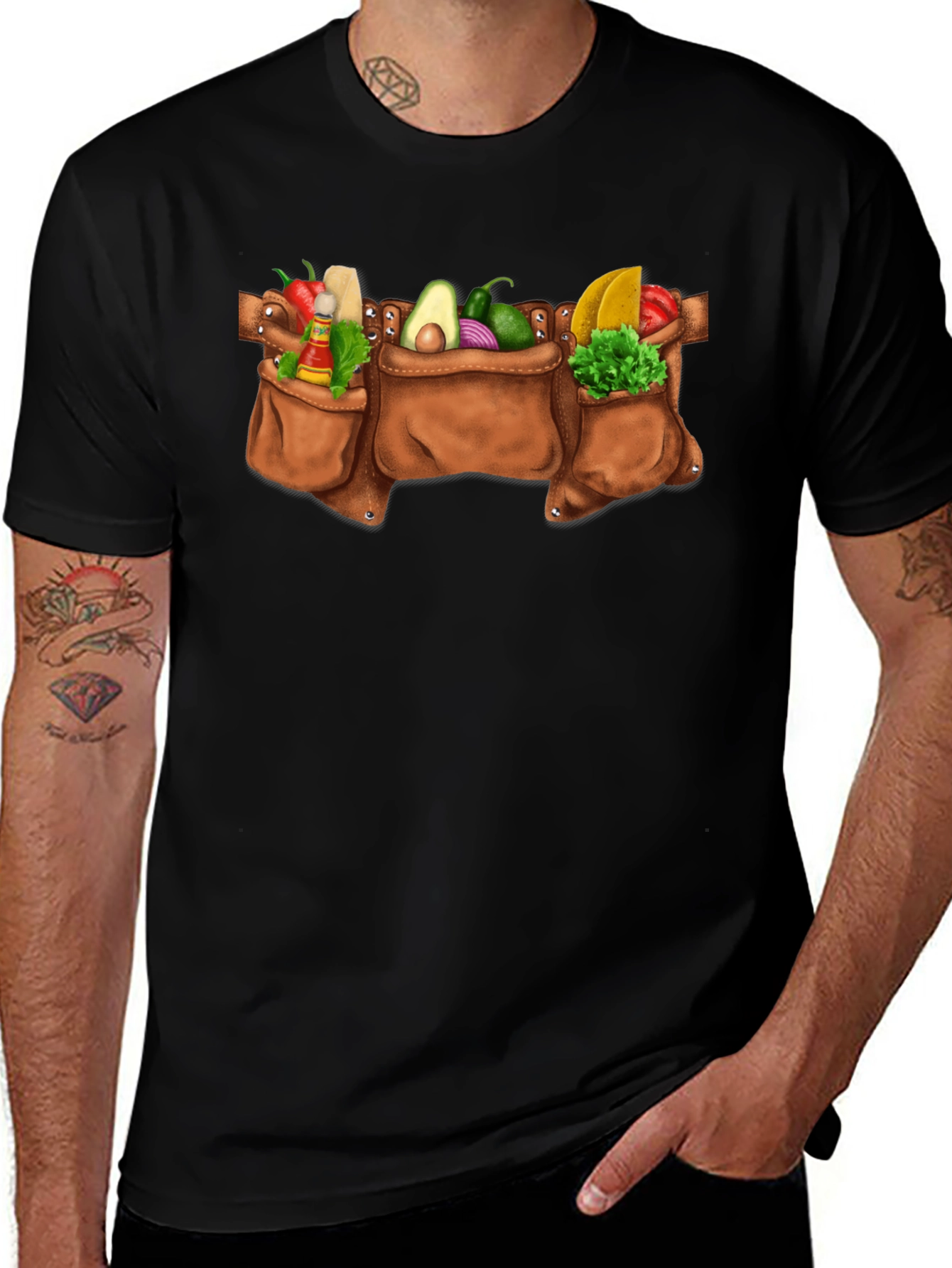 Taco Tool Belt Graphic Tee - Black Cotton T-Shirt