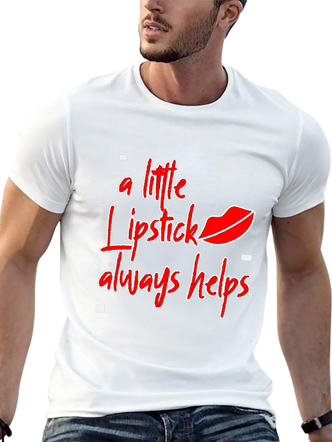 Lipstick Helps Graphic Tee - Stylish Statement Shirt