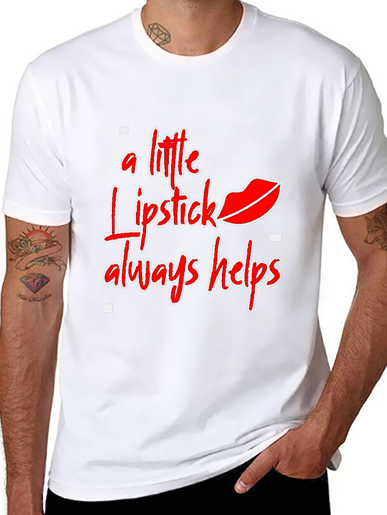 Lipstick Helps Graphic Tee - Stylish Statement Shirt