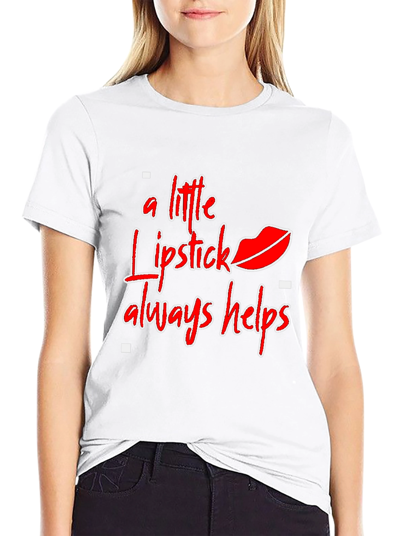 Lipstick Helps Graphic Tee - Stylish Statement Shirt