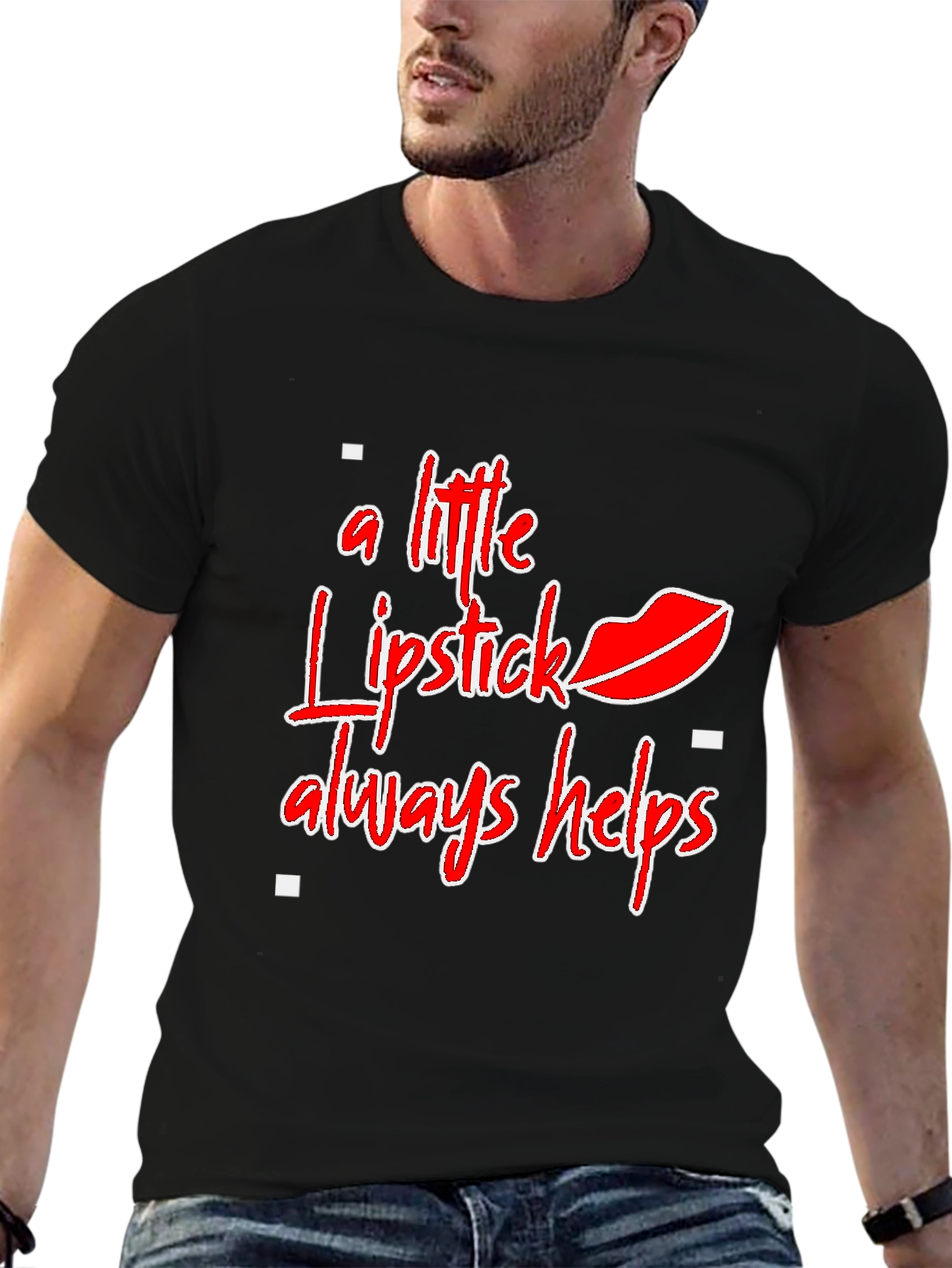 Lipstick Helps Graphic Tee - Stylish Statement Shirt