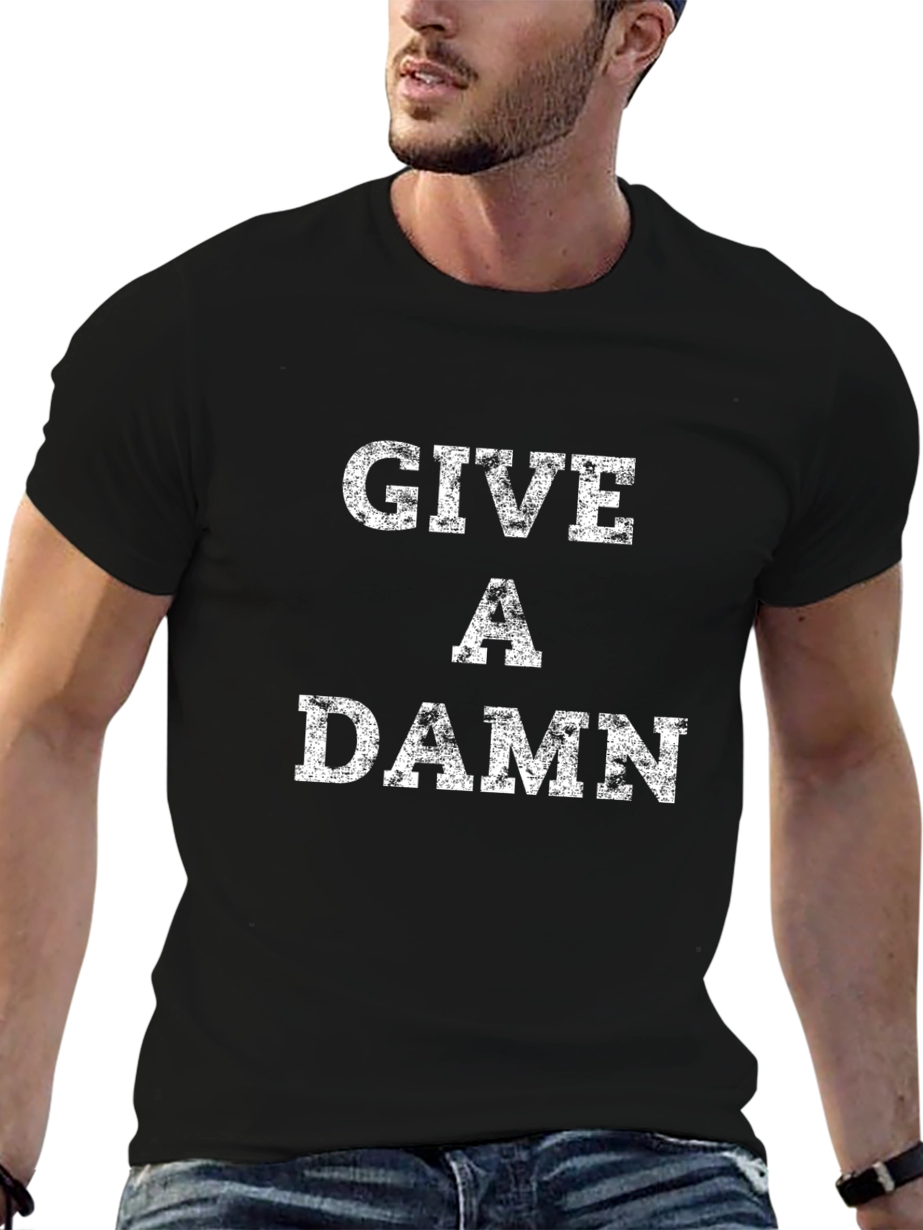 Give A Damn Black Graphic T-Shirt